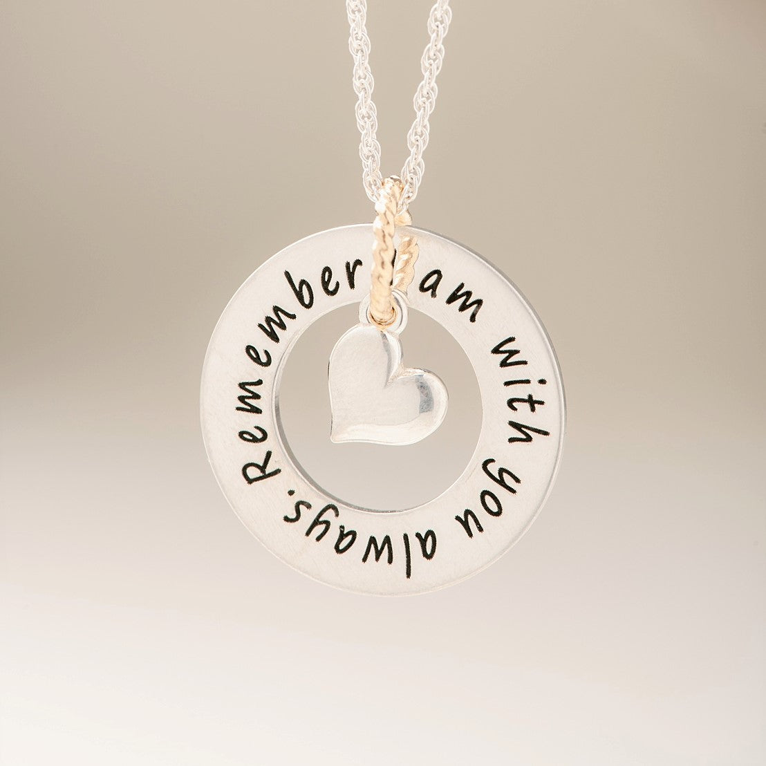 Custom Engraved Sterling Silver Heart Mind Necklace Clothed
