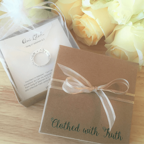 Hebrew Ani l'dodi Sterling Silver Mobius Twist Necklace | I Am My Beloved's and My Beloved is Mine