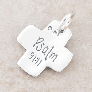 Sterling Silver Guardian Angel Pendant Necklace | Psalm 91:11