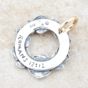 Sterling Silver Wreath of Roses Pendant Necklace | Romans 12:12