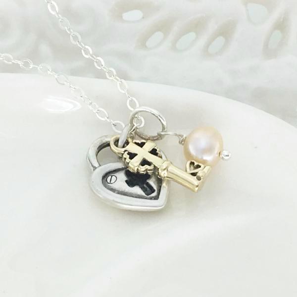 Heart Lock & Key Necklace 1/4 ct tw Diamonds 10K Yellow Gold | Jared
