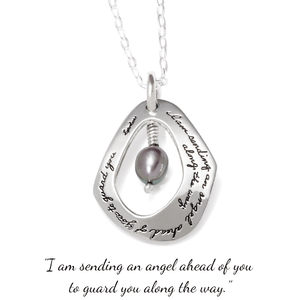 Guardian Angel Sterling Silver & Freshwater Pearl Necklace | Exodus 23:20 | BB Becker