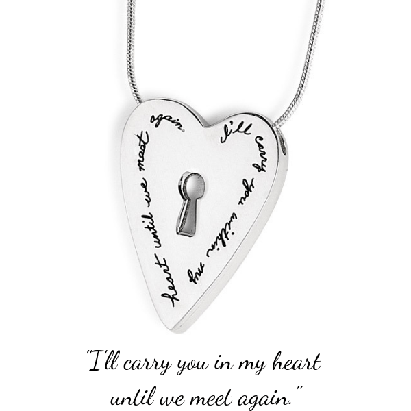 Sterling Silver I ll Carry You in My Heart Memorial Pendant Necklace Clothed with Truth