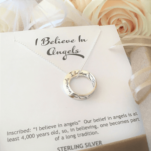 I Believe in Angels Sterling Silver Mini Mobius Twist Necklace
