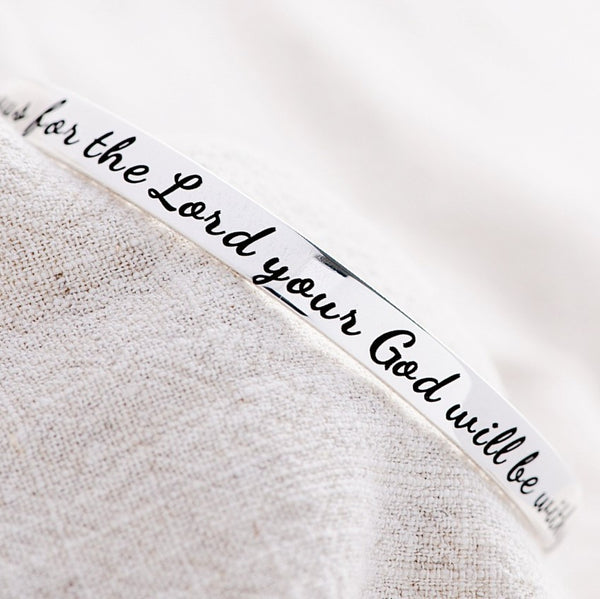 Joshua 1:9 Sterling Silver Bangle Bracelet | Be Strong and Courageous ...