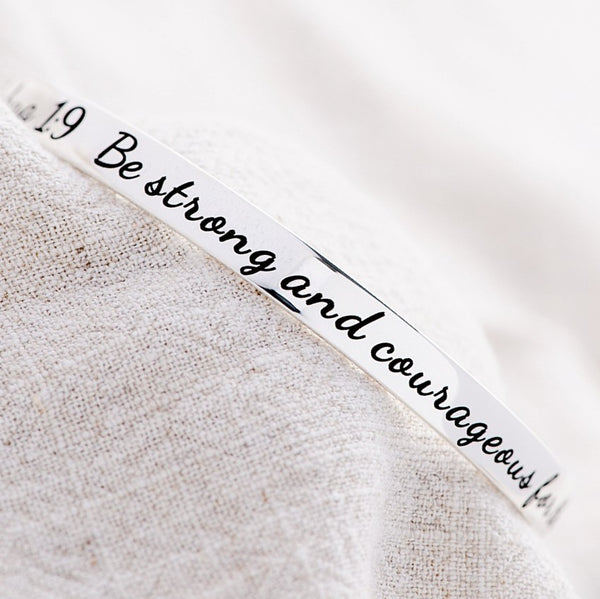 Joshua 1:9 Sterling Silver Bangle Bracelet | Be Strong and Courageous ...