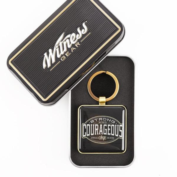 GAC Strong and Courageous Keychain | Joshua 1:9 | Gift Packaged