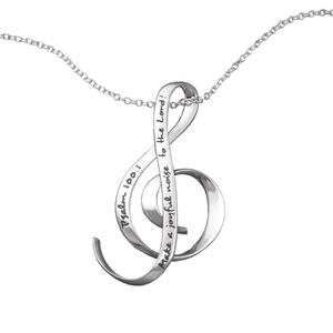 Make a Joyful Noise to the Lord Sterling Silver Treble Clef Necklace | Psalm 100