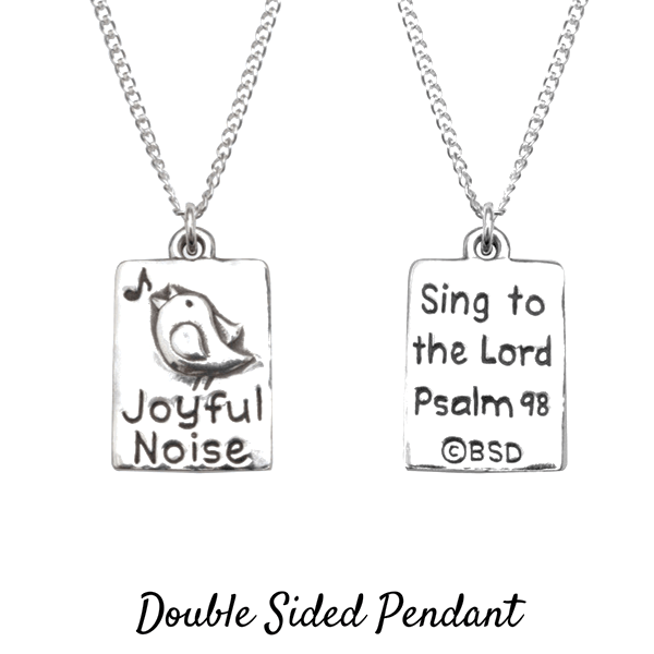 Sterling Silver Scripture Verse Necklace | Joyful Noise | Psalm 98
