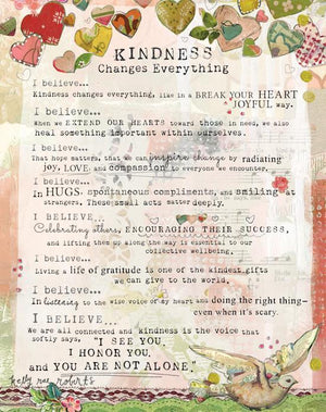 Kelly Rae Roberts Kindness Changes Everything Manifesto Matted Print | Artist Signed