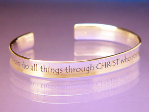 14k Gold Bible Verse Bracelet | Philippians 4:13 | I Can Do All Things Through Christ