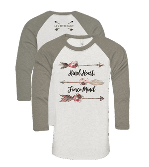 Southern Couture Raglan T-Shirt | Kind Heart Fierce Mind | 3/4 Sleeve