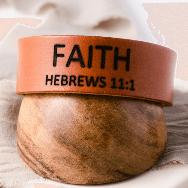 Genuine Leather Custom Engraved Bracelets | Focus Word & Scripture Reference