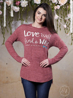 Love Will Find A Way Long Sleeve Christian Tee | Southern Grace