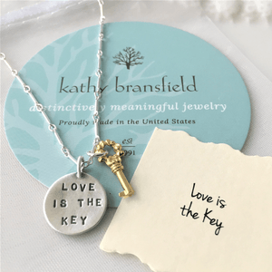 Love is the Key Sterling Silver Necklace | Kathy Bransfield