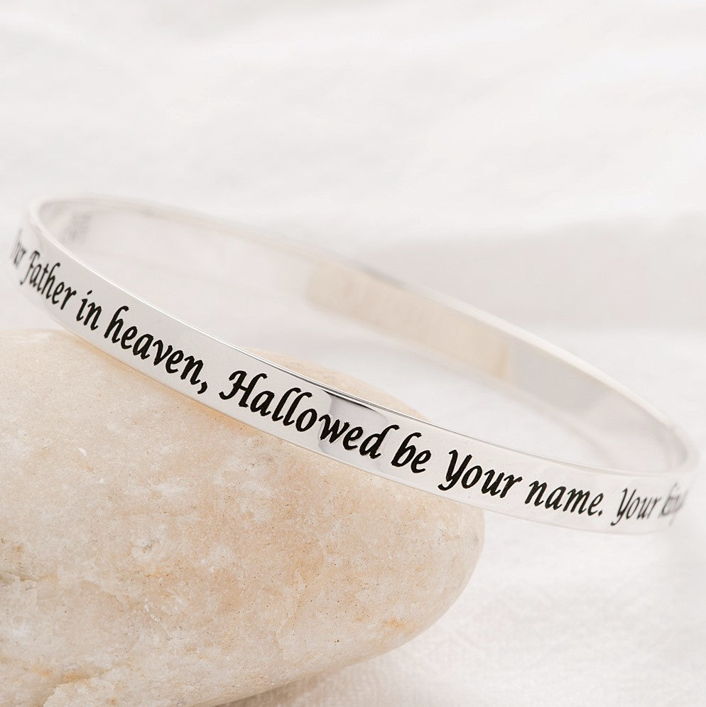 Philippians 4:13 Sterling Silver Bangle Bracelet | I Can Do All Things -  Clothed with Truth