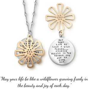 May Your Life Be Like a Wildflower Sterling Silver Necklace | Native American Blessing | Kathy Bransfield