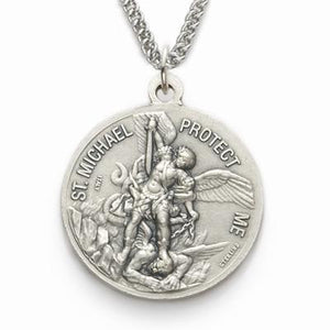 Sterling Silver St. Michael Navy Medallion | US Military Seal Necklace