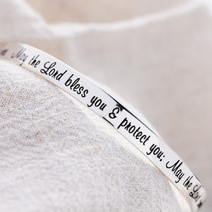 Numbers 6:24-26 Sterling Silver Bangle Bracelet | May the Lord Bless You
