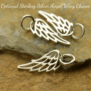 Optional Sterling Silver Angel Wing Charm