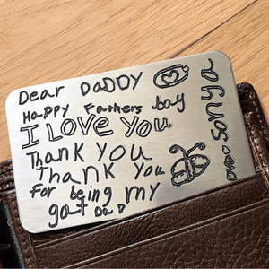 Personalized Custom Engraved Wallet Card Insert | Actual Handwriting Option Available