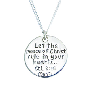 Sterling Silver Peace of Christ Necklace | Colossians 3:15