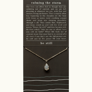 He Calms the Storm Pendant Necklace | Grey Agate