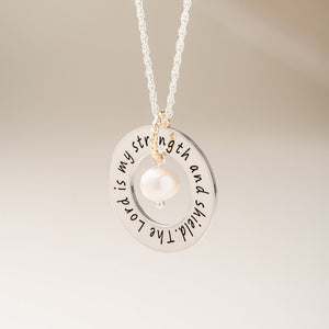 Custom Engraved Sterling Silver Pearls of Wisdom Necklace