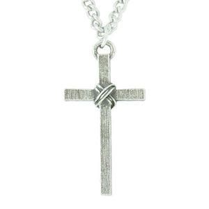 Pewter Wrapped Cross Necklace | Textured Finish