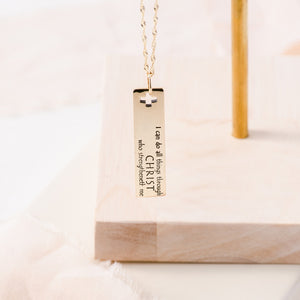 14k Gold I Can Do All Things Through Christ Necklace | Philippians 4:13
