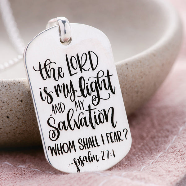 Psalm271SterlingSilverDogTagPe
