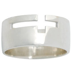 Sterling silver top sideways cross ring