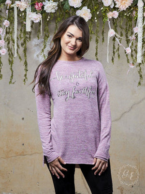 Be Grateful and Stay Faithful Long Sleeve Christian Tee | Southern Grace