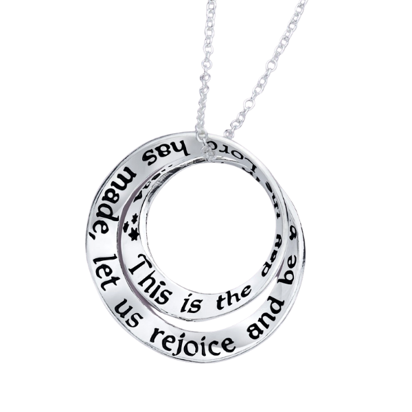 This Is The Day The Lord Has Made Sterling Silver Double Mobius Necklace | Psalm 118:24
