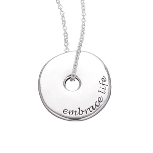 Embrace Life Sterling Silver Pi Disc Necklace