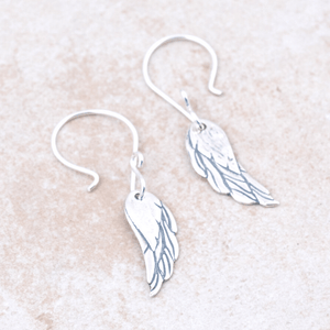 Sterling Silver Feather Earrings | Under His Wings | Psalm 91:4