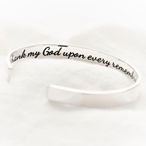 I Thank God For You Friendship Bracelet | Philippians 1:3 | Sterling Silver or 14k Gold