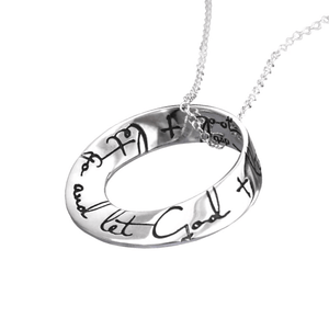 Let Go and Let God Sterling Silver Mobius Twist Necklace