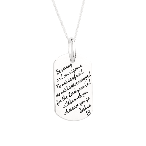Sterling Silver Military Dog Tags Hand Stamped with Your Personal Message Handmade from 1 1/2 x 3/4 Dog Tags on 30 Silver Ball Chain