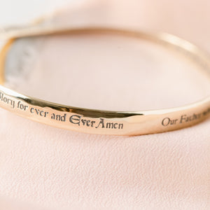The Lord's Prayer Mobius Bangle Bracelet | Sterling Silver or 14k Gold