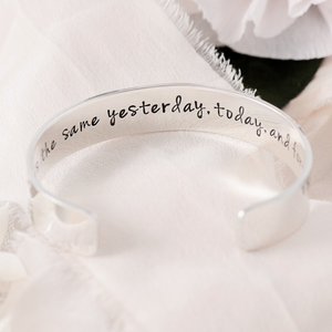 The Lord is Good Scripture Verse Cuff Bracelet | Sterling Silver or 14k Gold