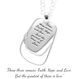 Faith Hope Love Sterling Silver Necklace | BB Becker | 1 Corinthians 13:13