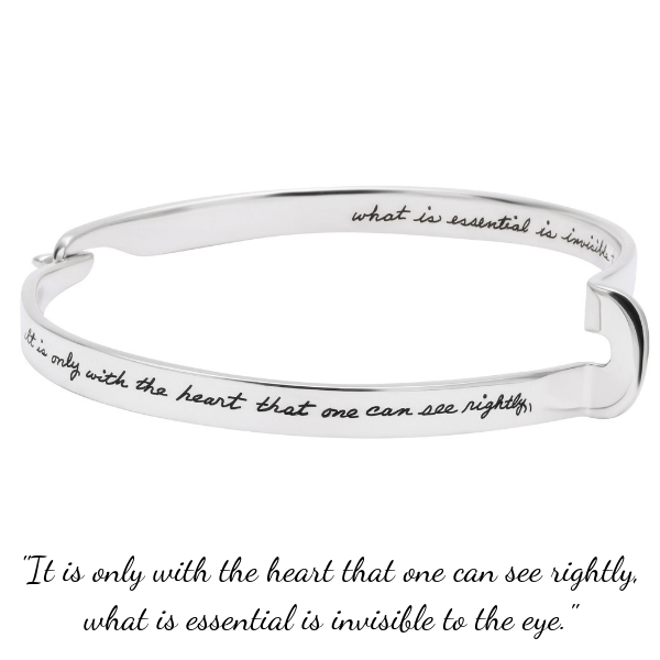 The Little Prince Quote Sterling Silver Bangle Bracelet | BB Becker