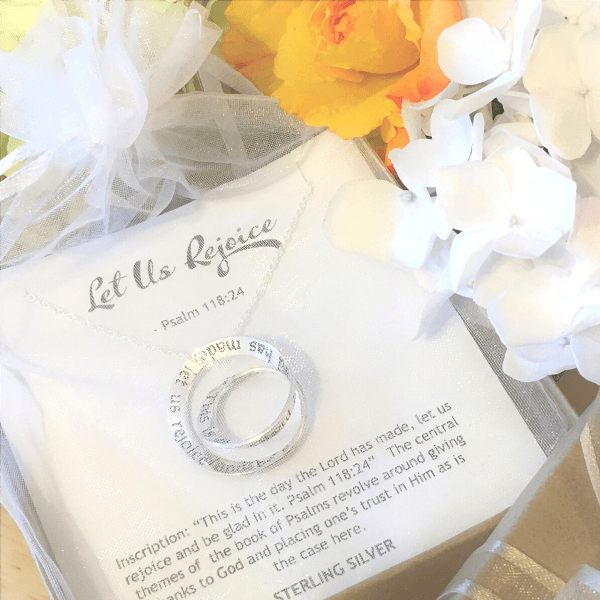 This Is The Day The Lord Has Made Sterling Silver Double Mobius Necklace | Psalm 118:24