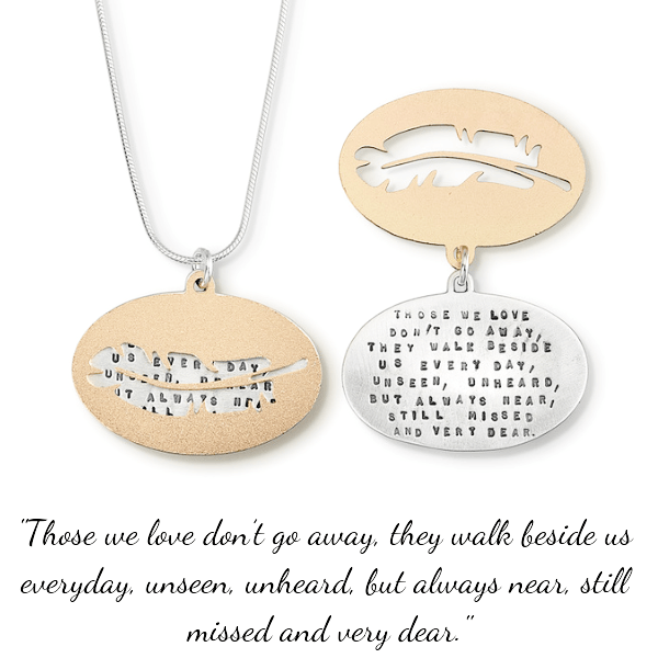 Those We Love Don't Go Away Sterling Silver Memorial Necklace | Kathy Bransfield
