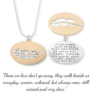 Those We Love Don't Go Away Kathy Bransfield Sterling Silver Memorial Necklace