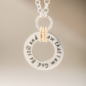Sterling Silver Scripture Verse Washer Necklace