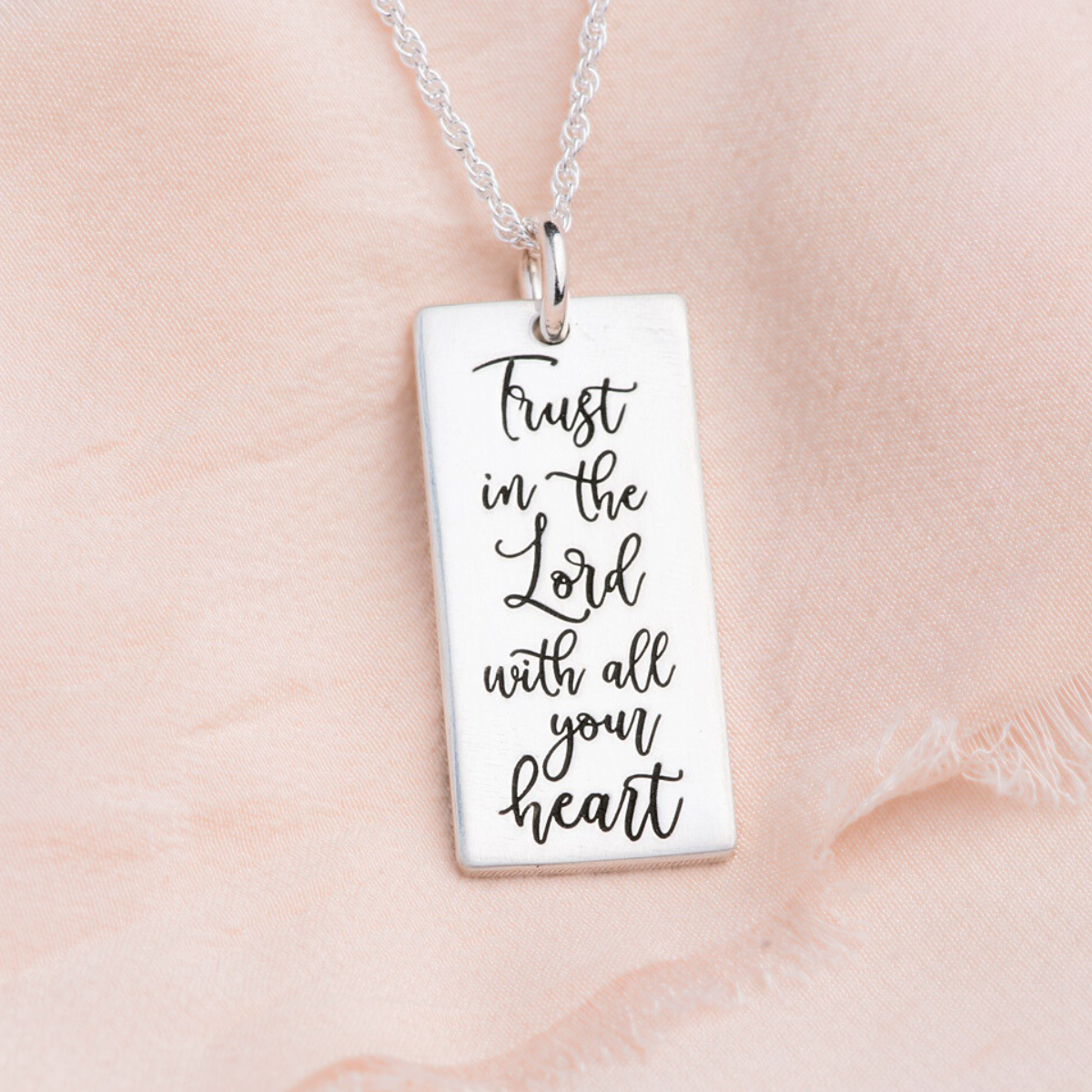 Sterling Silver Trust in the Lord Pendant Necklace | Proverbs 3:5-6