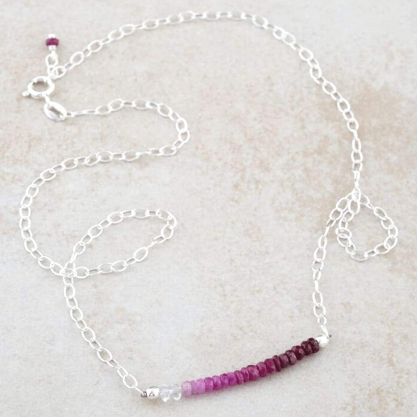 Sterling Silver Water to Wine Necklace | Quartz & Ruby