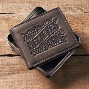 Genuine Leather Men's Wallet | Whoever Believes In Him | John 3:16